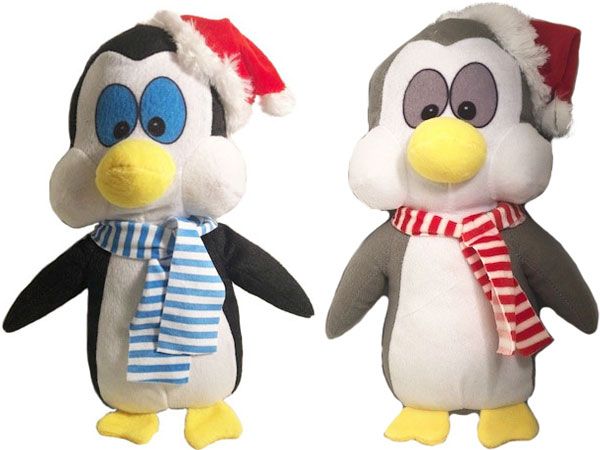 22cm Christmas Peter The Penguin With Hat & Scarf Soft Toy, Assorted Colours