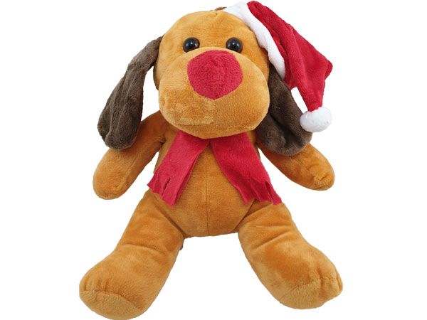 20cm Christmas Dog With Hat & Scarf...AMAZING VALUE