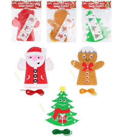 Merry Christmas - Craft DIY Felt Hand Puppet, Assorted Designs