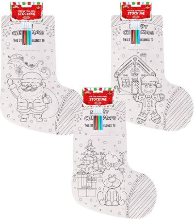 Colour Your Own Christmas Canvas Stocking 