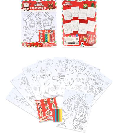 Christmas Colouring Set With Stickers