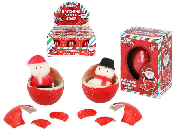 12x Merry Christmas Hatching Santa Eggs