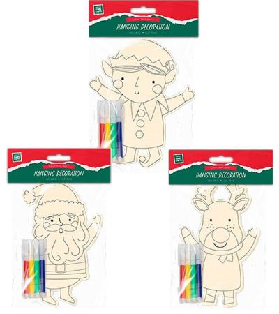 Santa Loves Kids Crafts - Colour Your Own Hanging Christmas Decoration