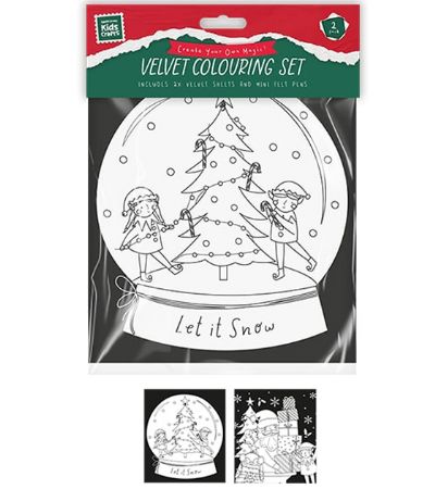 Santa Loves Kids Crafts - Christmas Velvet Colouring Set