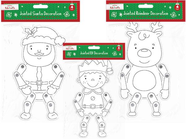 Santa Loves Kids Crafts - Christmas Jointed Elf Decoration, Assorted Picked At R