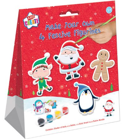 Kids Create Make Your Own 4pk Festive Plaster Figurine Kit